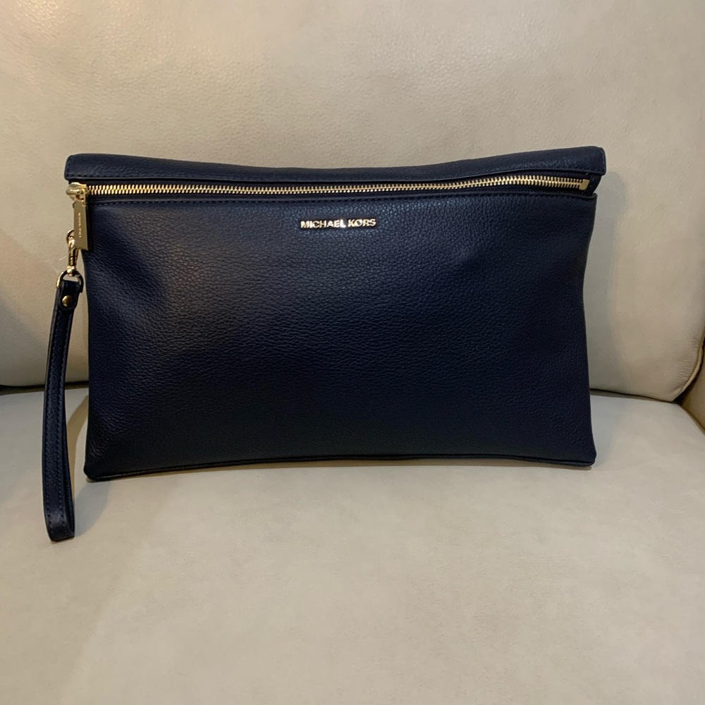Michael Kors X-Large Front Zip Leather Clutch
